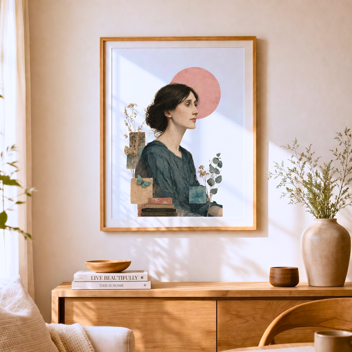 Virginia Woolf Print, Literary Wall Art for Reading Nook, Digital Download
