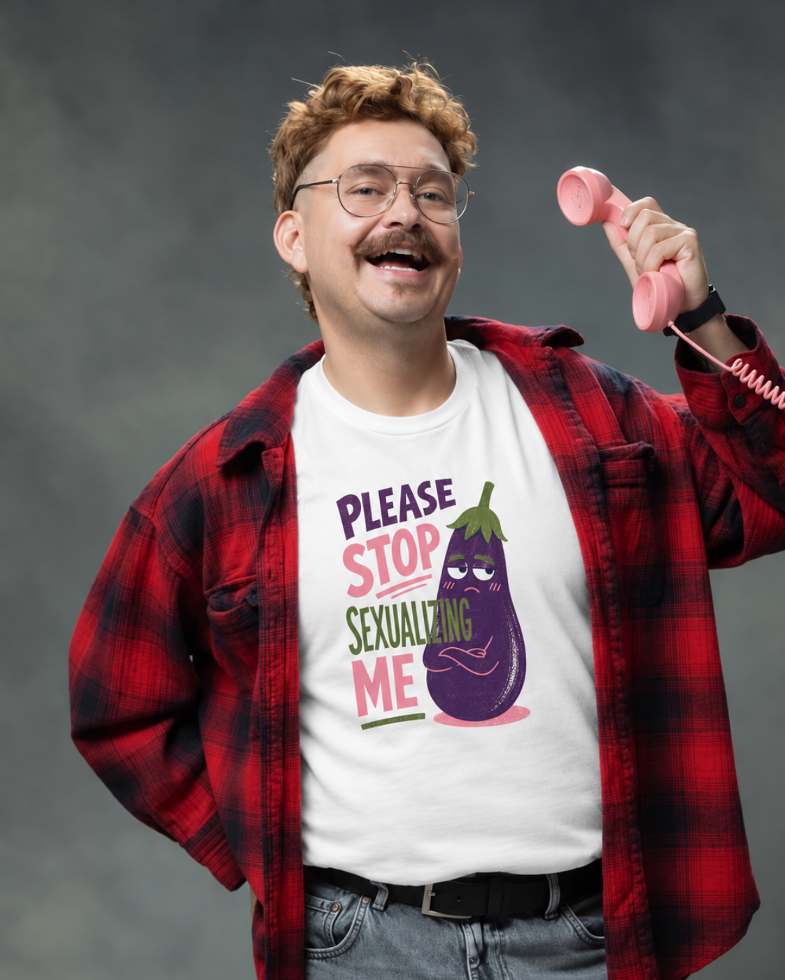 Please Stop Sexualizing Me Eggplant Unisex T-Shirt – Funny Graphic Tee