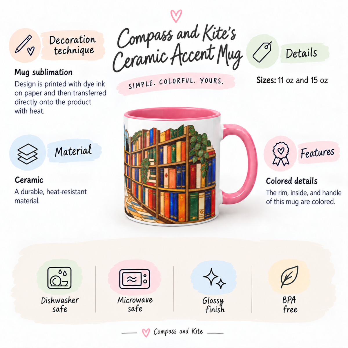 Book Lover Halloween Gift, Personalized Book Lover Mug, Custom Bookshop Name, Cozy Spooky Reading Mug