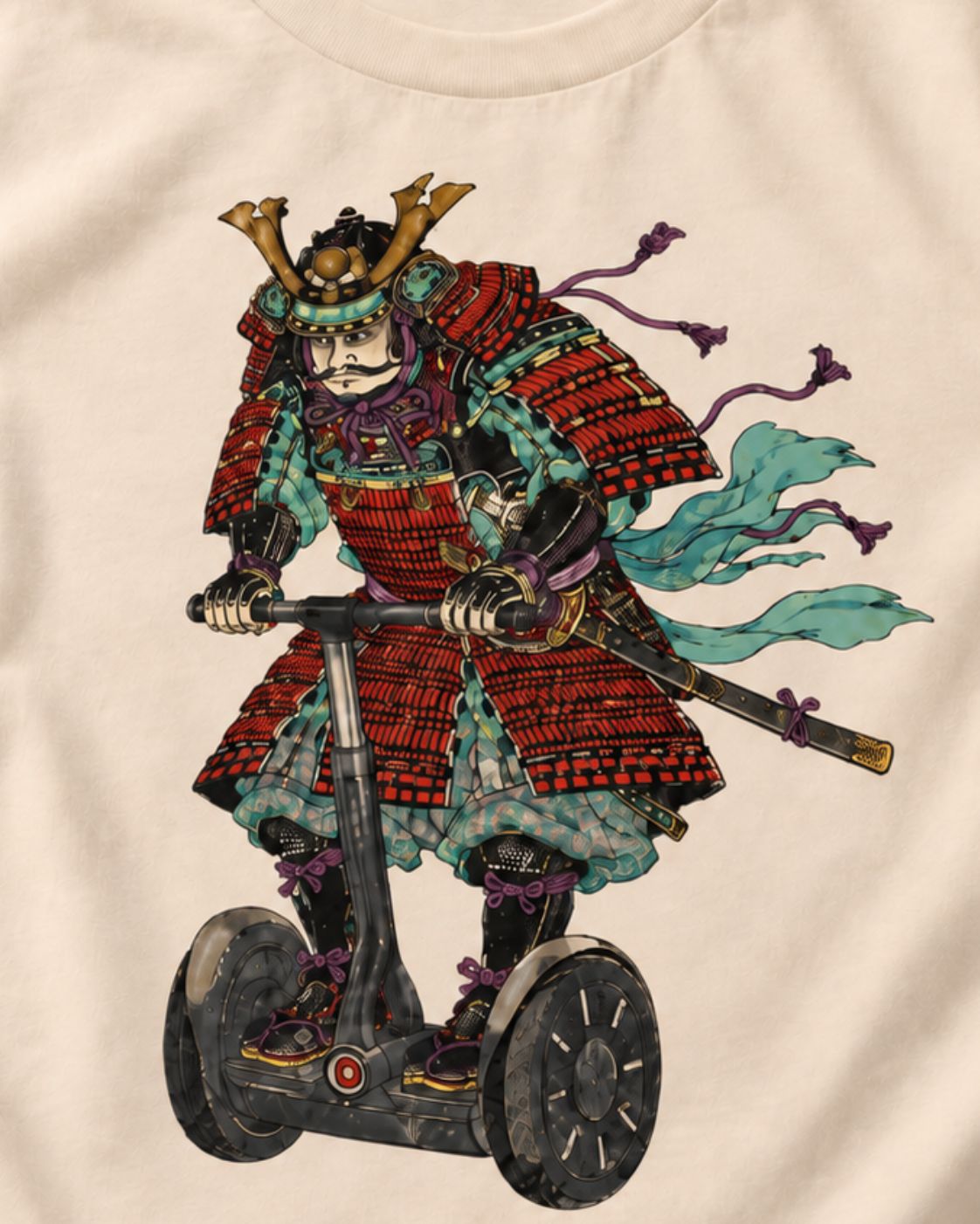Samurai on a Segway T-Shirt – Japanese Art Graphic Tee
