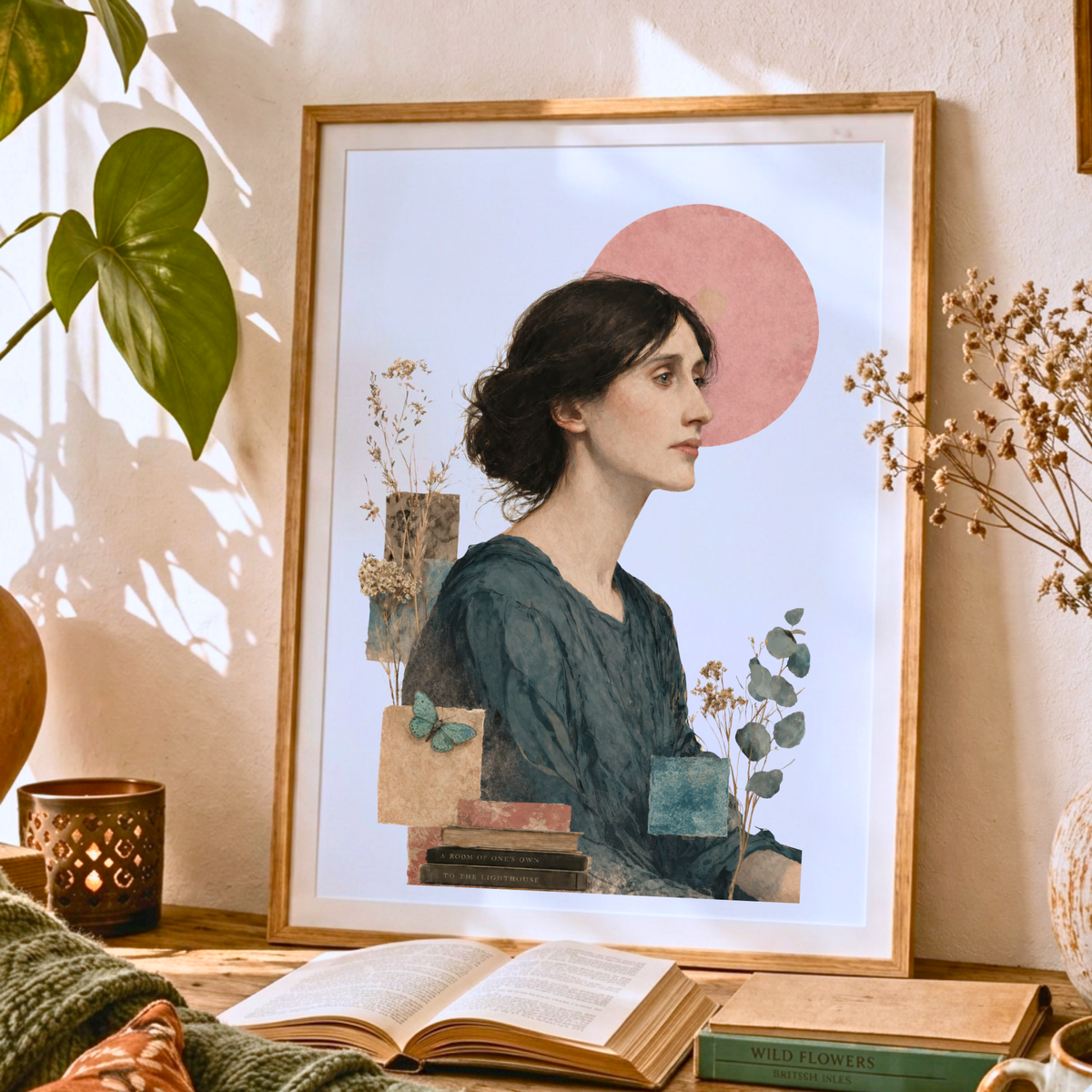 Virginia Woolf Print, Literary Wall Art for Reading Nook, Digital Download