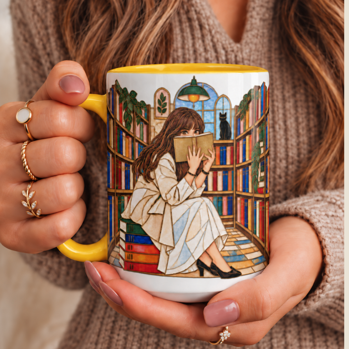 Book Lover Halloween Gift, Personalized Book Lover Mug, Custom Bookshop Name, Cozy Spooky Reading Mug