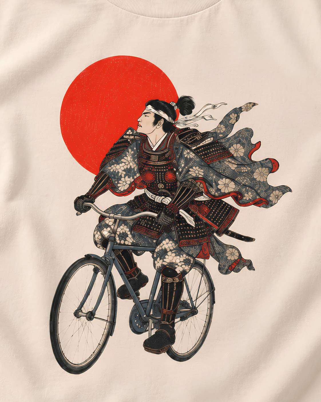 Cycling Samurai Unisex T-Shirt – Japanese Art Graphic Tee