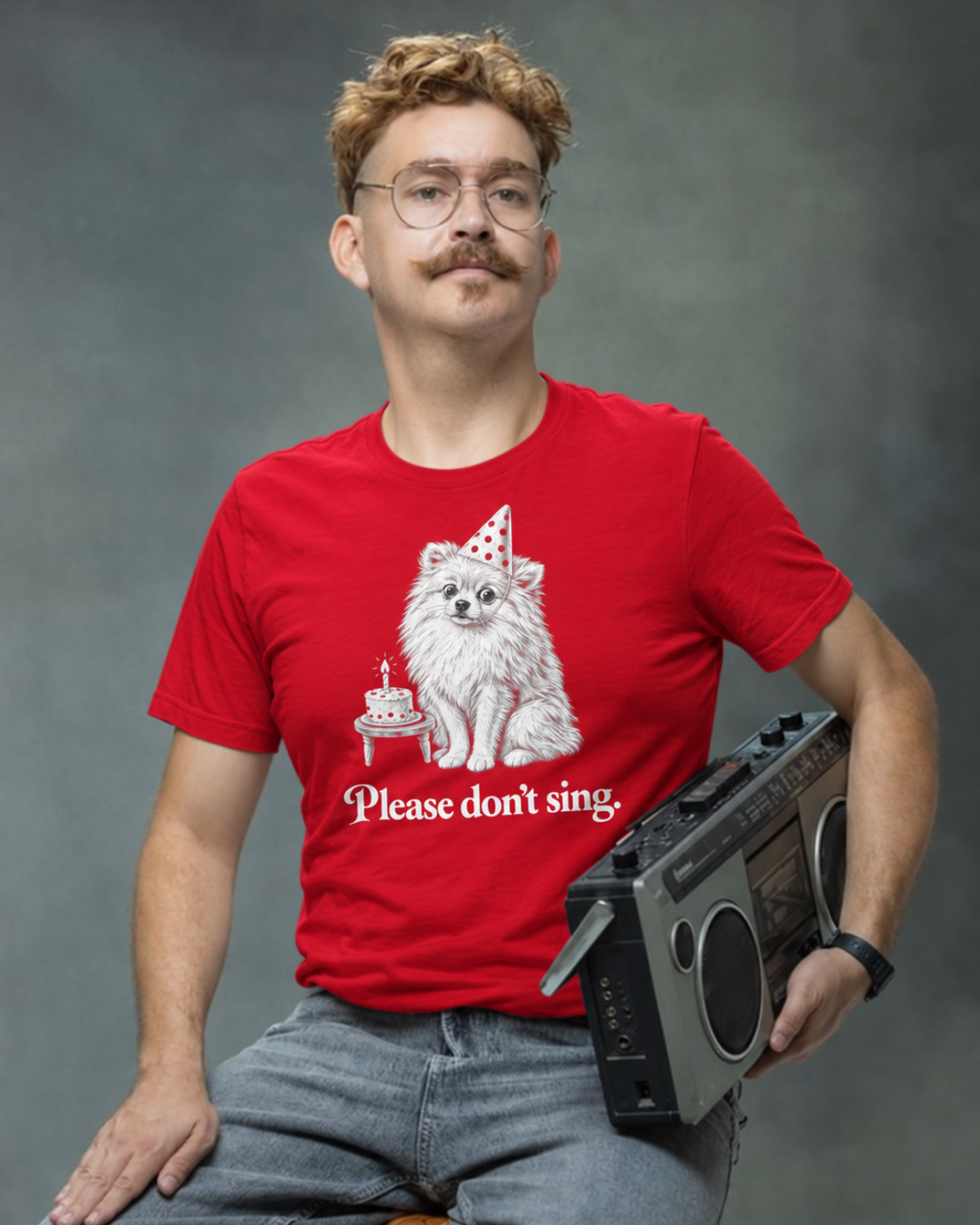 Please Don't Sing Dog Unisex T-Shirt – Funny Birthday Graphic Tee
