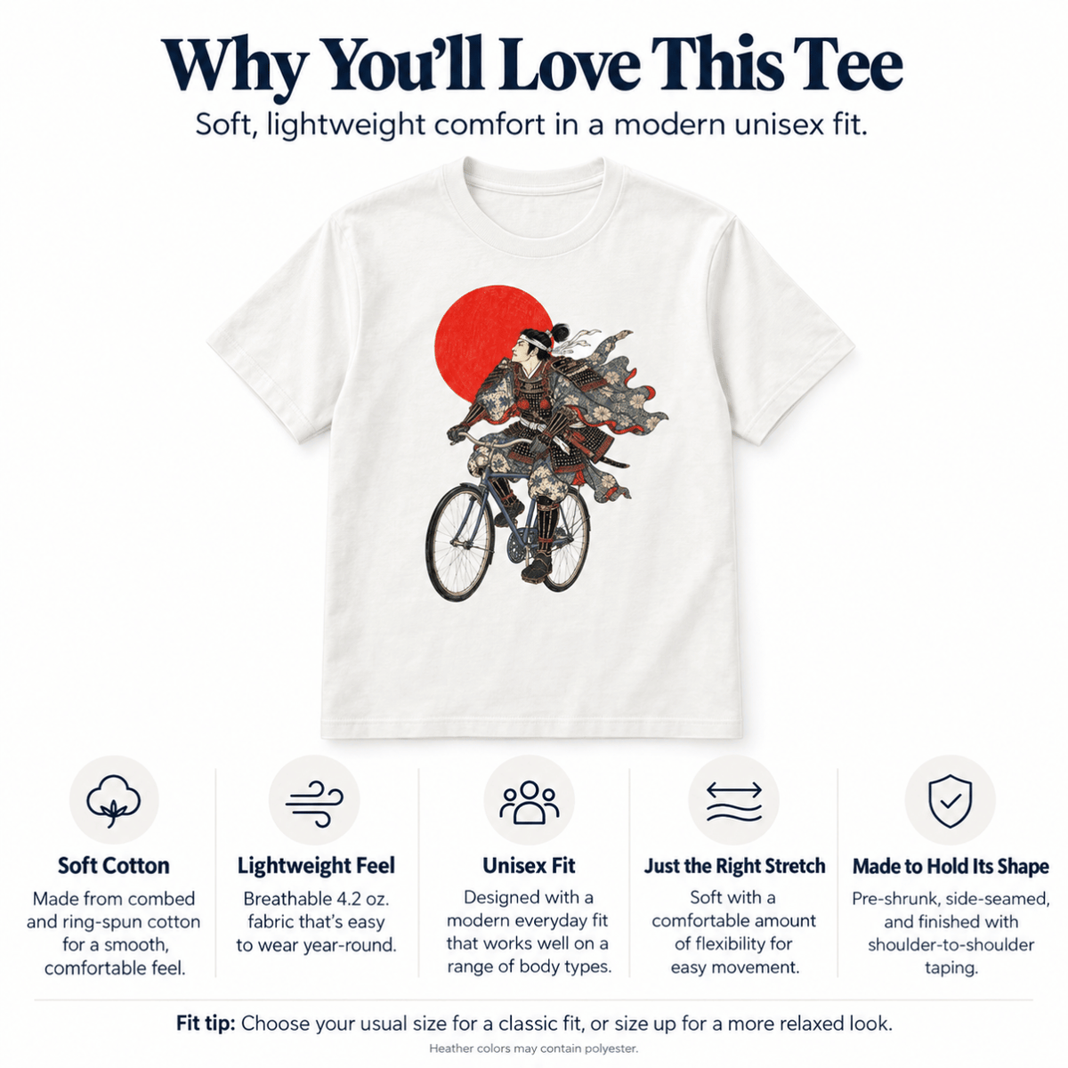 Cycling Samurai Unisex T-Shirt – Japanese Art Graphic Tee