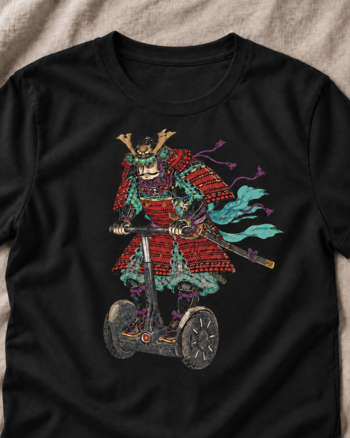 Samurai on a Segway T-Shirt – Japanese Art Graphic Tee