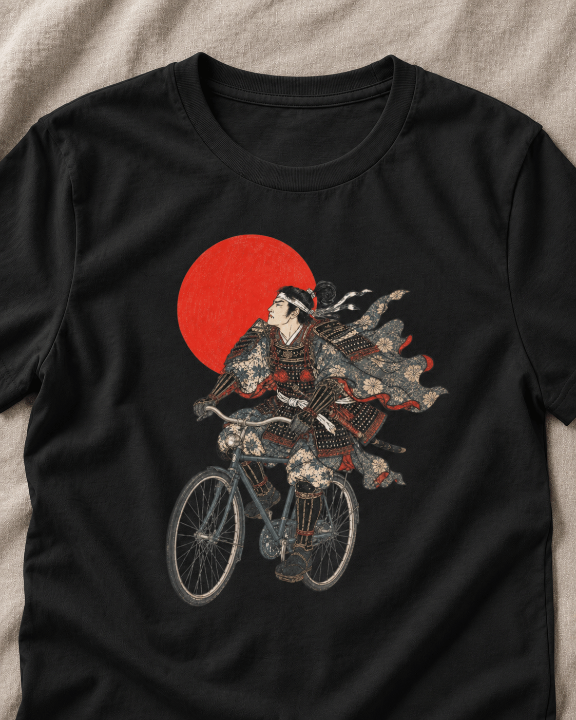 Cycling Samurai Unisex T-Shirt – Japanese Art Graphic Tee