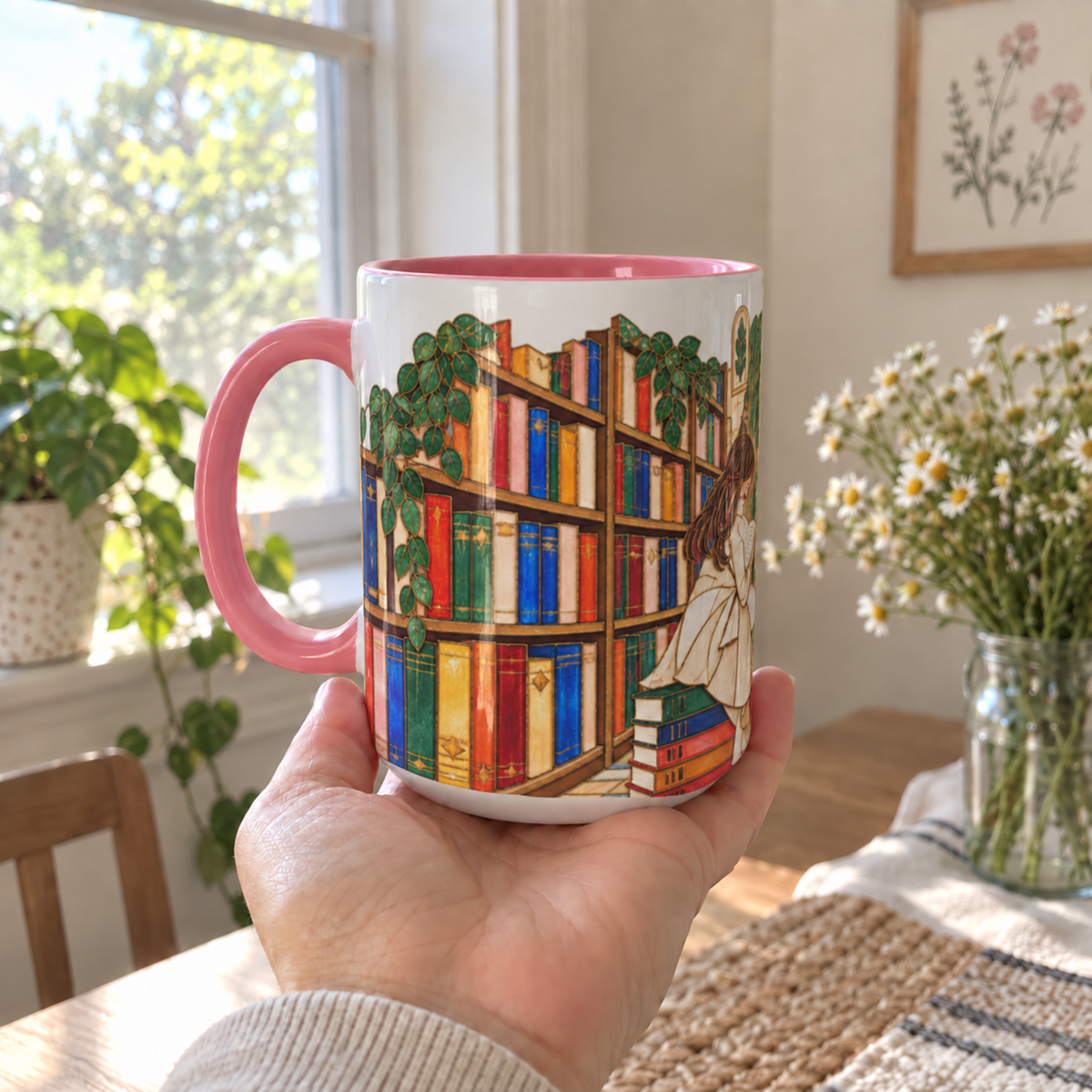 Book Lover Halloween Gift, Personalized Book Lover Mug, Custom Bookshop Name, Cozy Spooky Reading Mug