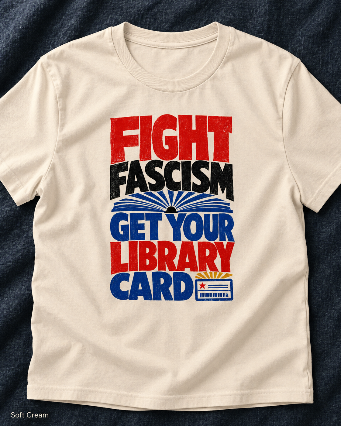Fight Fascism. Get Your Library Card Unisex T-Shirt – Book Lover Graphic Tee