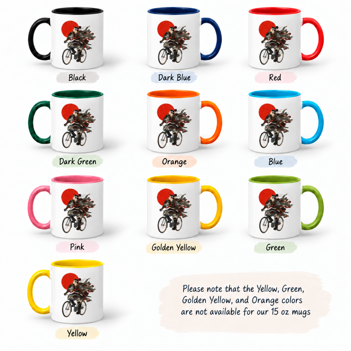 Cyclist Mug, Cycling Gift for Him, Funny Samurai Bike Coffee Cup