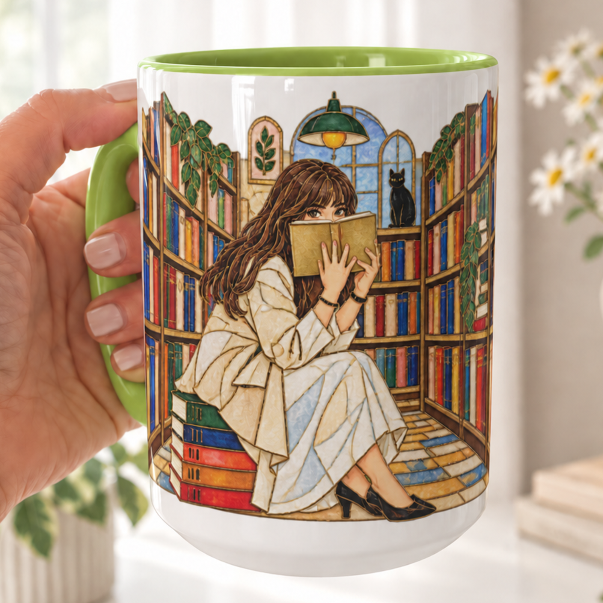 Book Lover Halloween Gift, Personalized Book Lover Mug, Custom Bookshop Name, Cozy Spooky Reading Mug