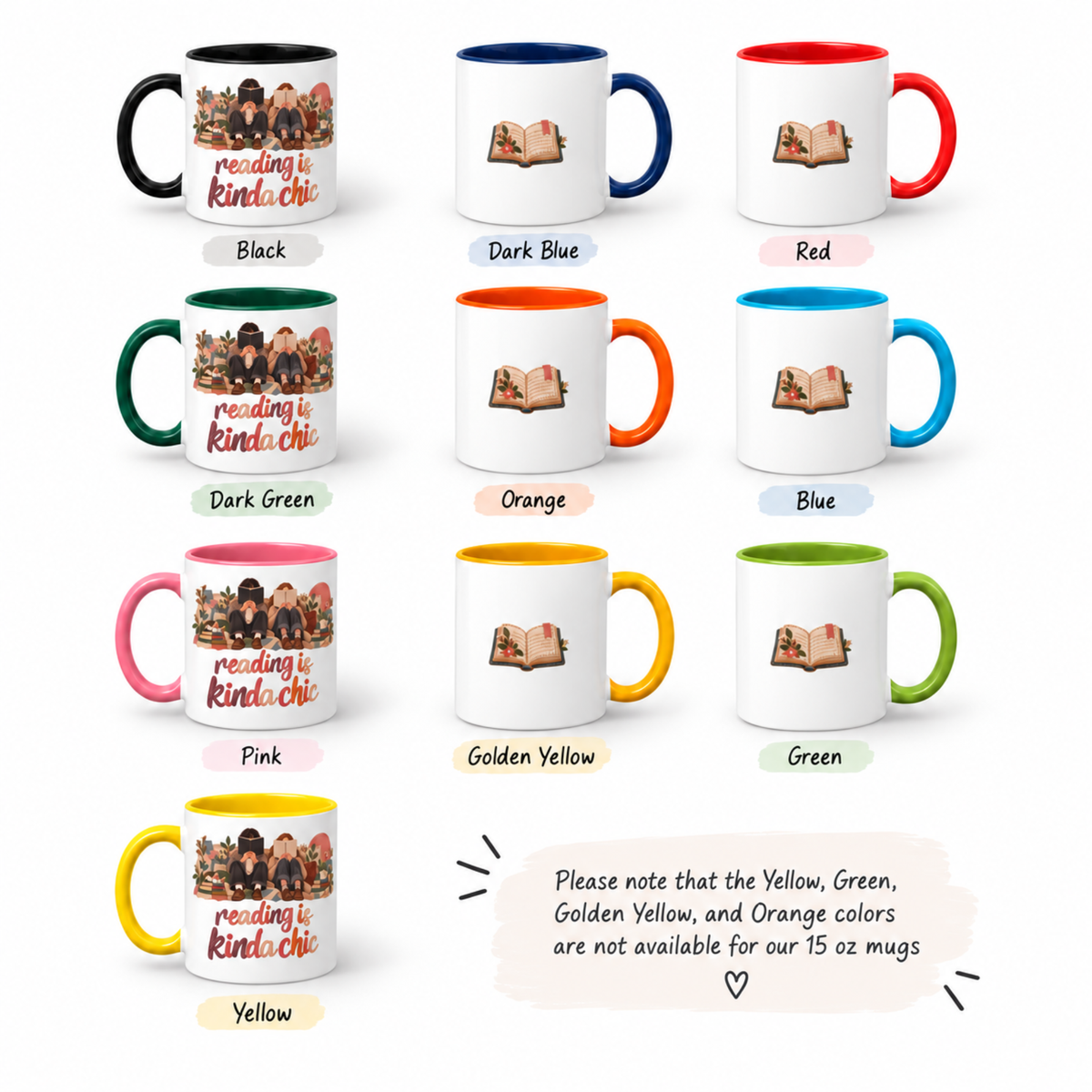 Book Lover Mug, Reading Is Kinda Chic, Bookish Gift Mug for Readers
