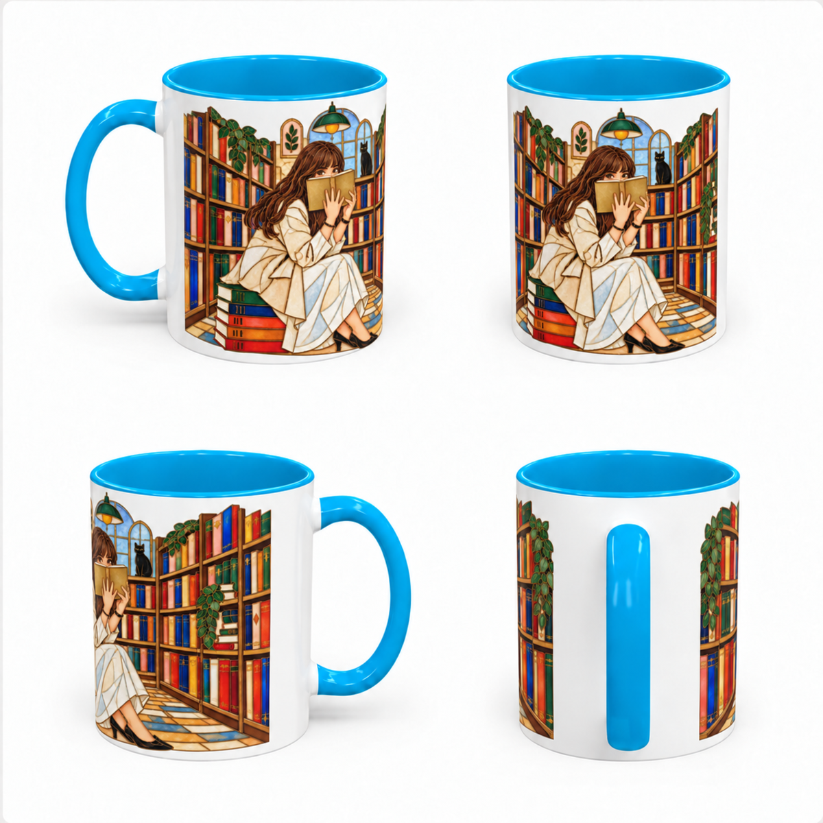 Book Lover Halloween Gift, Personalized Book Lover Mug, Custom Bookshop Name, Cozy Spooky Reading Mug