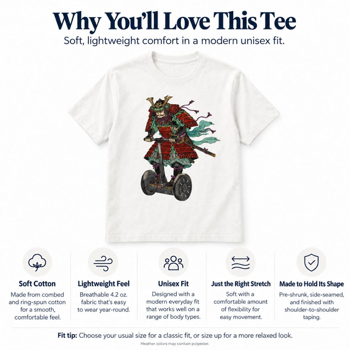 Samurai on a Segway T-Shirt – Japanese Art Graphic Tee