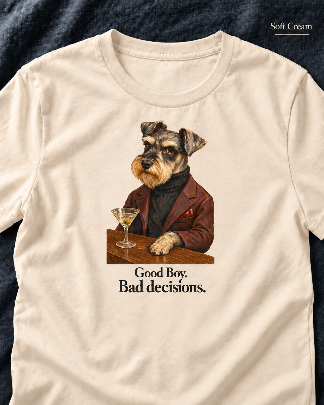 Good Boy. Bad Decisions. Funny Dog Unisex T-Shirt – Martini Graphic Tee